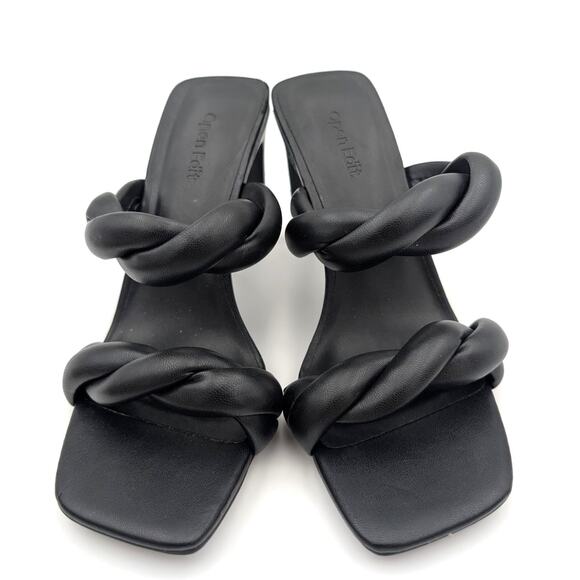 Open Edit Remmy Twist Heel Sandal Open Toe Women's Black Size US7M EU38 - Picture 2 of 12